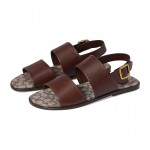 Leather Two Strap Sandal Brown