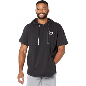Rival Terry Left Chest Short Sleeve Hoodie Black/Onyx White