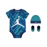 All Over Print Hat/Bodysuit/Bootie Set (Infant/Toddler/Little Kids) French Blue