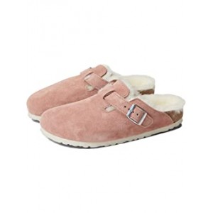 Boston Shearling - Suede (Unisex) Pink Clay/Natural Suede/Shearling