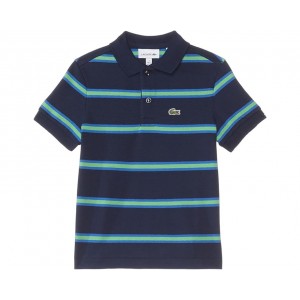 Lacoste Kids Short Sleeve Striped Childrens Polo Shirt (Little Kid/Toddler/Big Kid)