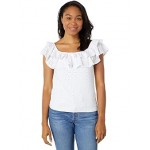 Off-the-Shoulder Eyelet Top Bright White