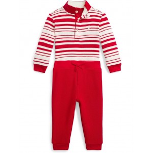 Polo Ralph Lauren Kids Striped Cotton Pullover & Pant Set (Infant)