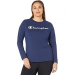 Plus Size Graphic Long Sleeve Tee Athletic Navy