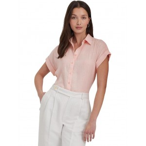 Linen Dolman-Sleeve Shirt Pink Opal