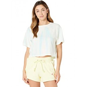 Lightweight Cropped T-Shirt - Feather Dye Feather Dye Chalk White/Ice Fall