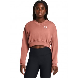 Rival Terry Oversized Cropped Crew Canyon Pink/White