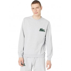 Long Sleeve Big Croc Lacoste Loungewear Sweatshirt Silver Chine/Green