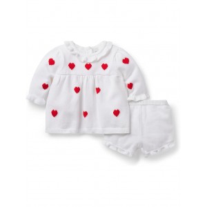Heart Sweater Set (Infant) White