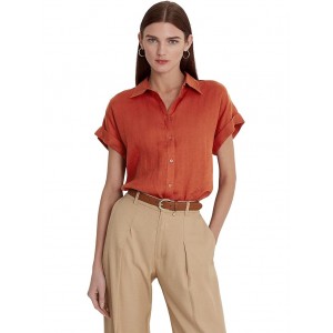 Linen Dolman Sleeve Shirt Red Sunstone