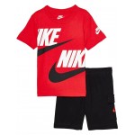Sportswear T-Shirt and Cargo Shorts Set (Toddler/Little Kids) Black