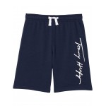Tommy Graphic Knit Shorts (Big Kids) Navy Blazer