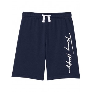 Tommy Graphic Knit Shorts (Big Kids) Navy Blazer
