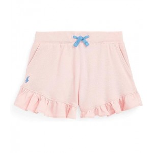 Ruffled Cotton Mesh Shorts (Little Kids) Hint Of Pink