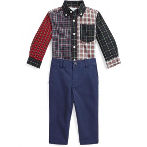 Polo Ralph Lauren Kids Plaid Fun Shirt & Stretch Chino Pant Set (Infant)