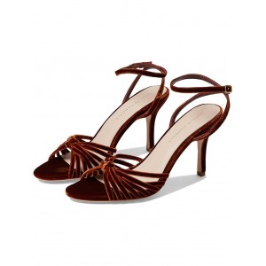 Ada Leather Knot High Heel Sandal with Ankle Strap Sienna