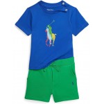 Polo Ralph Lauren Kids Big Pony Cotton Tee & Fleece Shorts Set (Infant)