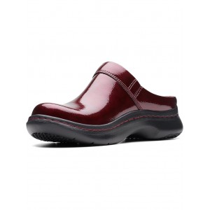 ClarksPro Clog Burgundy Patent Synthetic