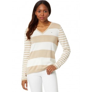 Mixed Stripe Ivy Sweater Khaki Multi