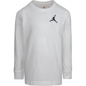 Jumpman Air Embroidered Long Sleeve Tee (Little Kids) White