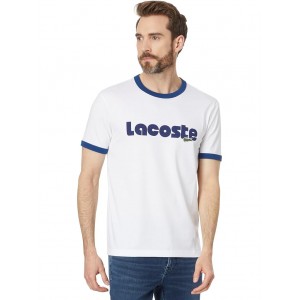 Lacoste Short Sleeve Regular Fit Tee Shirt with Large Lacoste Wording