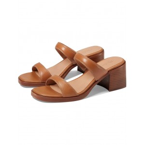 The Saige Double-Strap Sandal in Leather Desert Camel