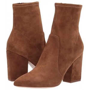 Isla Slim Ankle Bootie Cacao Stretch Suede