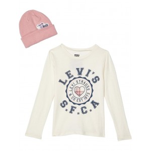 Long Sleeve Tee and Beanie with Pat (Toddler) Antique White