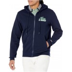 Long Sleeve Classic Fit Full Zip Graphic Hoodie Navy Blue
