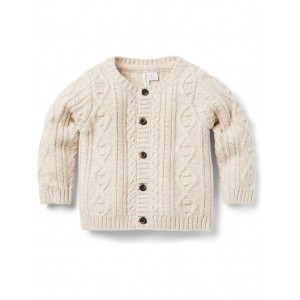 Cabled Crew Sweater (Infant) Cream