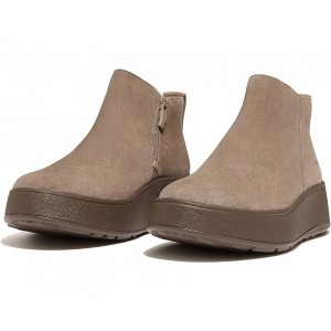 FitFlop F-Mode Suede Flatform Zip Ankle Boots