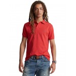 Custom Slim Fit Mesh Polo Shirt Post Red
