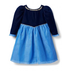 Frozen Velvet Dress (Toddler/Little Kid/Big Kid) Blue