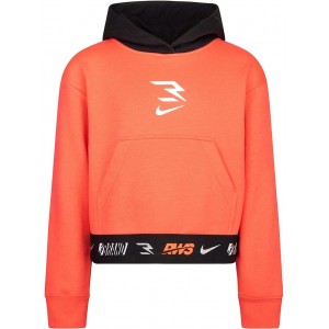 Cropped Pullover Hoodie (Big Kids) Infrared