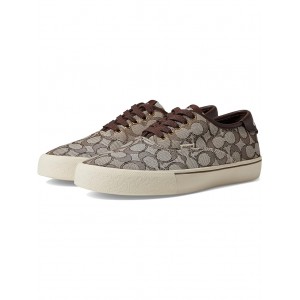 Signature Jacquard Leather Lace-Up Skate Sneaker Brown
