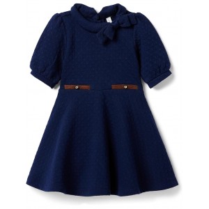 Mattelasse Bow Dress (Toddler/Little Kids/Big Kids) Blue