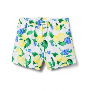 Lemon Print Swim Shorts (Toddler/Little Kid/Big Kid) Blue