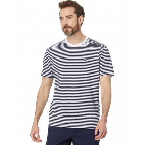 Lacoste Short Sleeve Classic Fit Stripped Crew Neck Tee Shirt