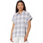 Short Sleeve Plaid Shirt Blue Multi