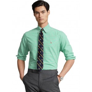 Classic Fit Gingham Oxford Shirt Summer Emerald/White