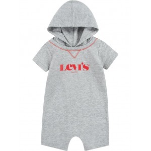 Hooded Graphic Romper (Infant) Grey Heather