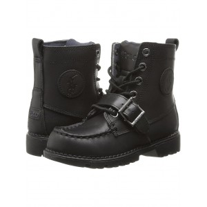 Ranger Hi II Boot (Little Kid) Black Leather