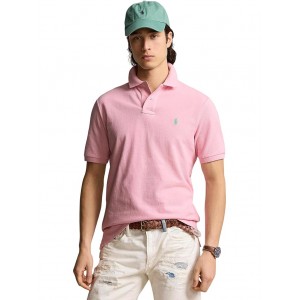Custom Slim Fit Mesh Polo Shirt Pink 2