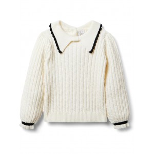 Collared Sweater Top (Toddler/Little Kid/Big Kid) White