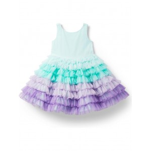 Little Mermaid Tulle Layered Dress (Toddler/Little Kids/Big Kids) Multicolor