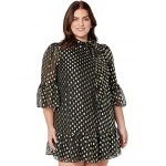 Dot Dress with Bell Sleeves Black/Gold