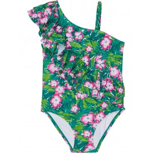 Floral One-Piece Swimsuit (Toddler/Little Kids/Big Kids) Green