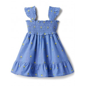 Printed Chambray Dress (Toddler/Little Kids/Big Kids) Blue