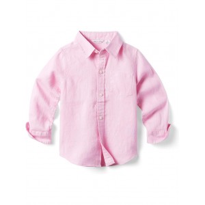 Linen Roll-Up Shirt (Toddler/Little Kids/Big Kids) Pink