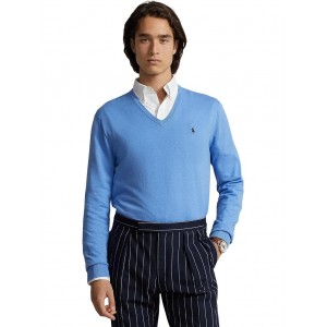 Cotton V-Neck Sweater Summer Blue